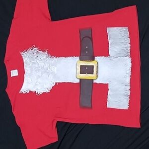 Red Santa Shirt with beard! Sz Large